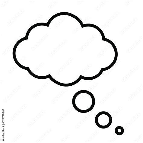 Thought bubble thinking cloud line art vector icon for apps and websites Stock Vector | Adobe Stock