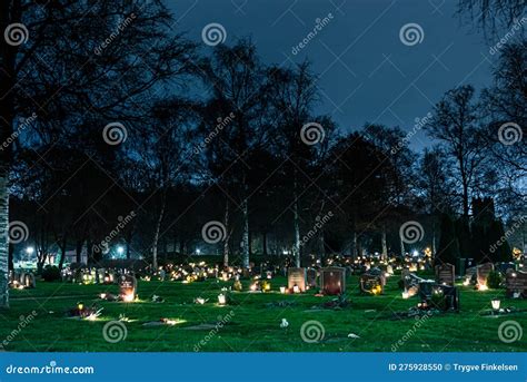 Grave Lights at a Graveyard.. Editorial Image - Image of horror, church: 275928550