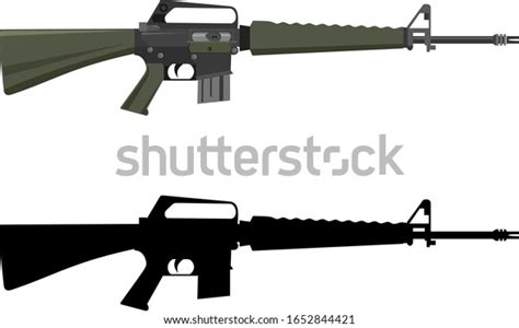 Silhouette Color Version American M16 Assault Stock Vector (Royalty Free) 1652844421 | Shutterstock