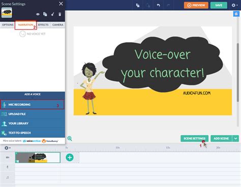 Voice-over Your Characters on GoAnimate - Audio4fun Support Center