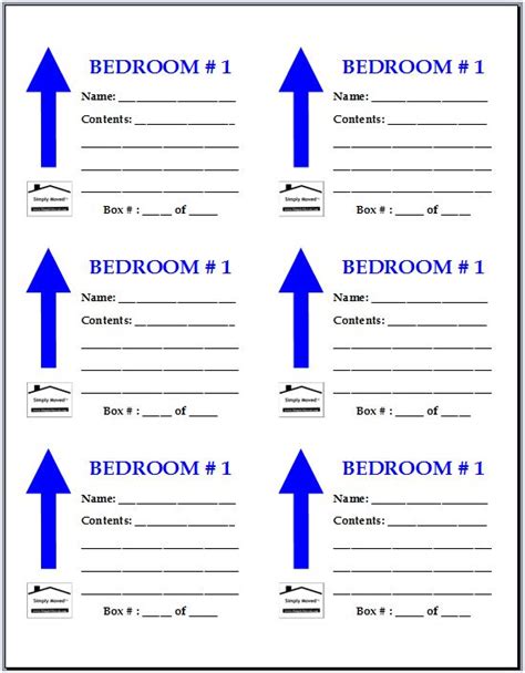 Moving Box Labels Template