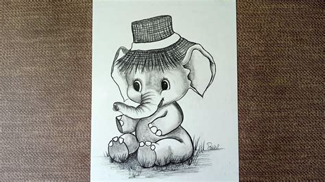 Daily challenge #185/ Baby Elephant drawing/ Pencil drawing - YouTube