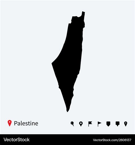 High detailed map of palestine with navigation Vector Image