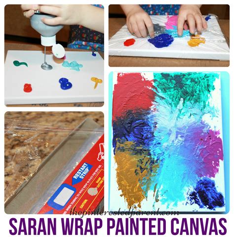 Saran Wrap Canvas Art – The Pinterested Parent