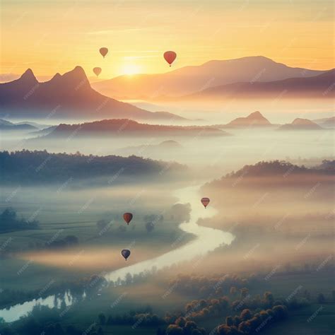 Premium AI Image | A painting of a sunrise with a mountain in the ...