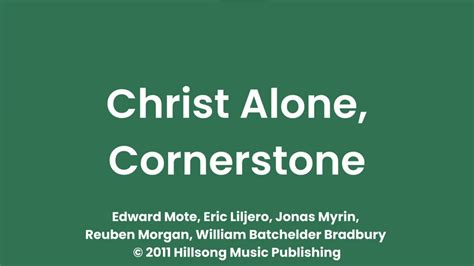 Christ Alone, Cornerstone - YouTube