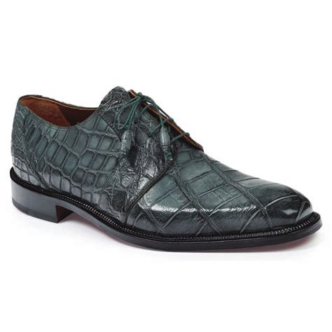 Mauri 1003 Massari Alligator Shoes Olive | MensDesignerShoe.com