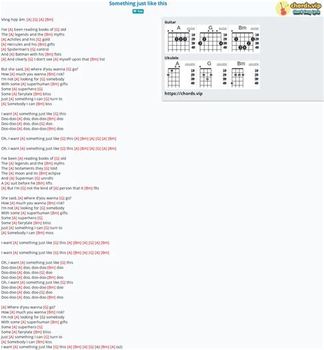 Chord: Something just like this - Nhạc Ngoại - tab, song lyric, sheet, guitar, ukulele | chords.vip