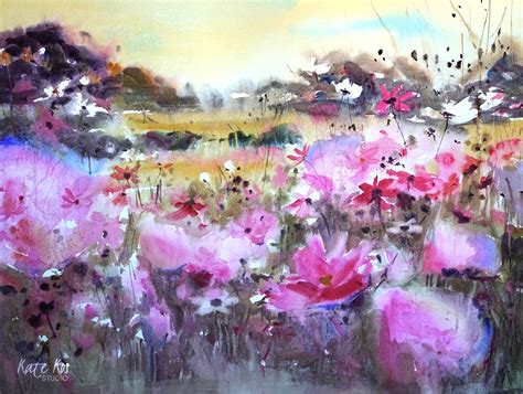 2017 art painting watercolor flowers meadow by Kate Kos – Meadow Glory | Kate Kos Studio