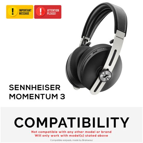 Sennheiser Momentum 3 Replacement Earpads with Thick Memory Foam & Sof ...