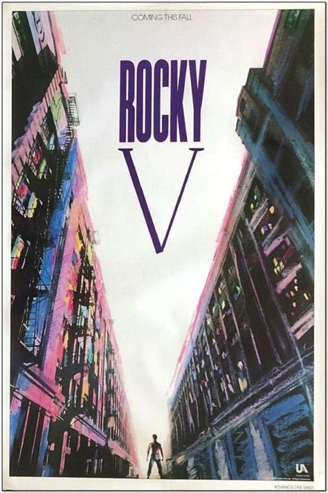 ROCKY V 1990 Original 27x41 Movie Poster Advance White Style 2-sided ...