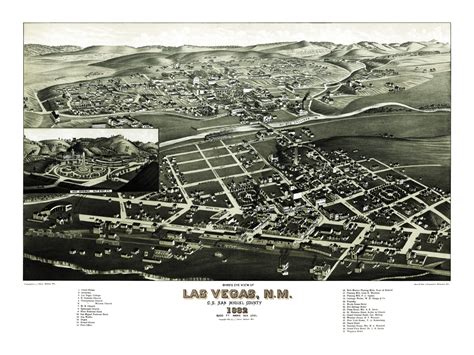 Historic old map of Las Vegas, New Mexico from 1882