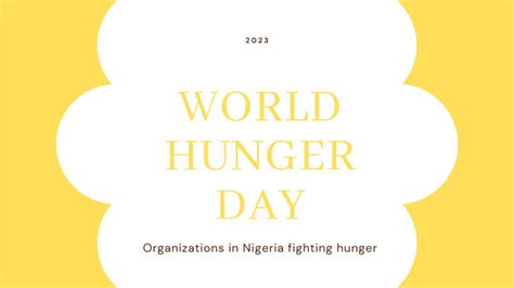 World Hunger Day, 2023