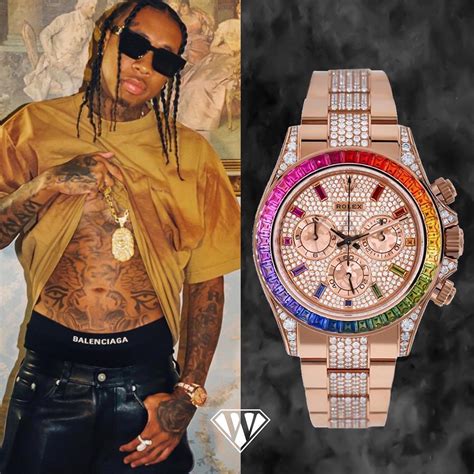 Tyga - Rolex Rainbow Daytona - Superwatchman.com