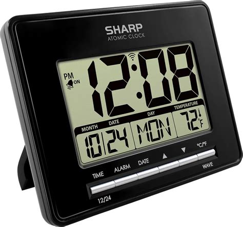 Sharp atomic digital wall clock with weather display - psawebrothers