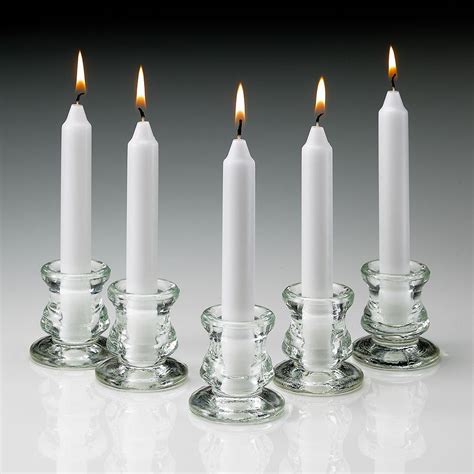 Light In The Dark 6 in. Tall 3/4 in. Thick Unscented White Taper Candles (Set of 40)-LITD-WT5H ...