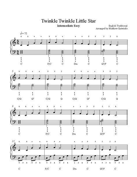 Twinkle Twinkle Little Star by Traditional Sheet Music & Lesson | Intermediate Level