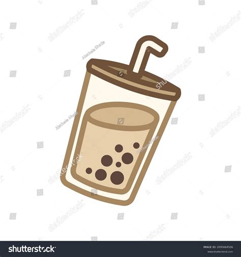 Cute Milk Tea Icon Logo Clipart Stock Vector (Royalty Free) 2095664506 ...