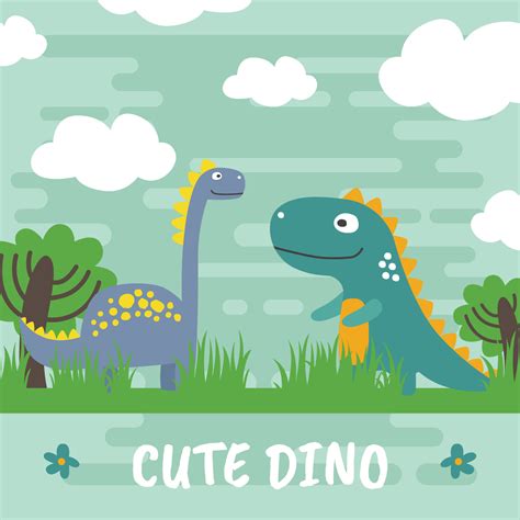 Cute Dino Vector Illustration 181904 Vector Art at Vecteezy