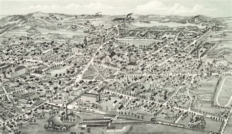 Historic old map of Foxborough, Massachusetts from 1888