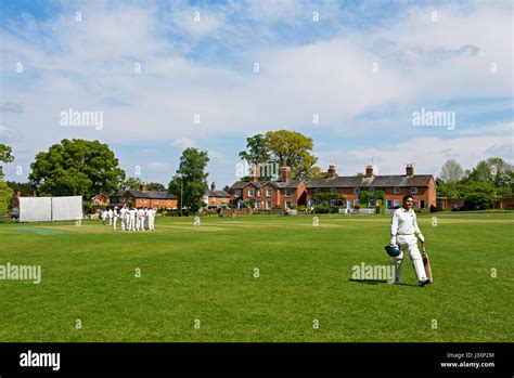 Cricket at Hartley Wintney, Hampshire, England UK Stock Photo - Alamy