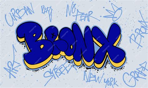 Premium Vector | Bronx Graffiti Bubble style hand drawn lettering