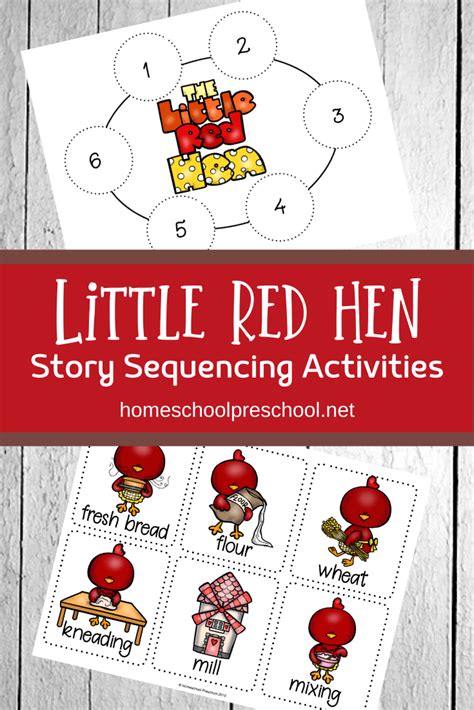 Free Printable Little Red Hen Sequencing Cards | Little red hen ...