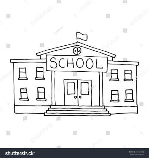 School Building Clipart Black And White