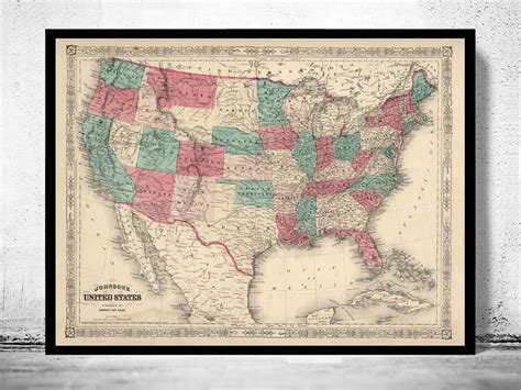 United States Map 1864