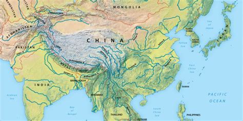 Map Of Asia Yangtze River