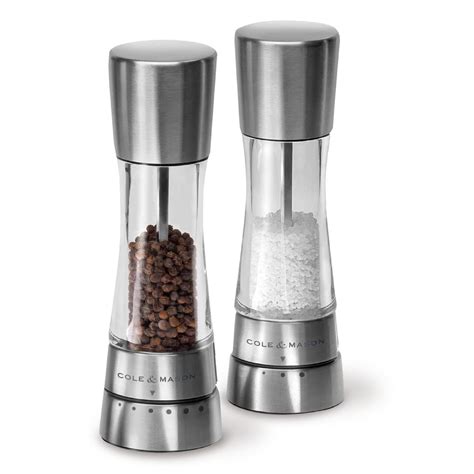 COLE & MASON Derwent Salt and Pepper Grinder Set - Stainless Steel ...