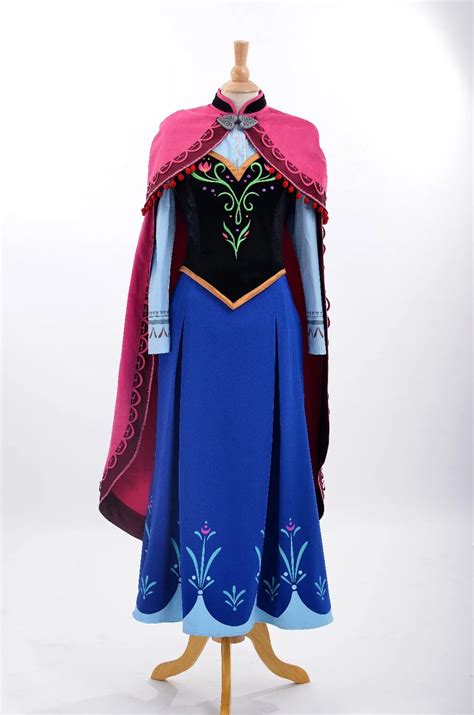 2016 New custom made Anna Princess Dress Anna costume Anna cosplay costume for adult women free ...