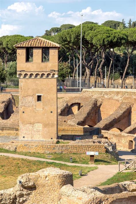 Panorama of Ruins of Circus Maximus in City of Rome, Italy Editorial ...