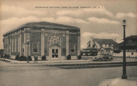 Boardwalk National Bank Building Margate City, NJ Postcard