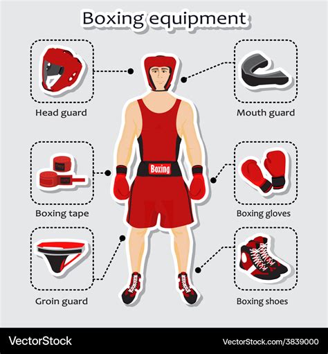 Sport equipment for boxing martial arts Royalty Free Vector