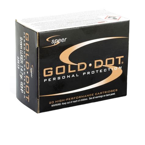 Speer Gold Dot Ammo 9mm 147 gr HP 20 Round Box 23619 - Omaha Outdoors