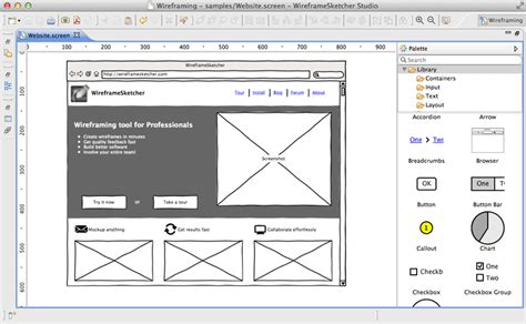 Create Website wireframes and mockups - WireframeSketcher