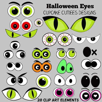 Halloween Eyes Digital Clip art Set- Set 01 by Cupcake Cutiees Designs