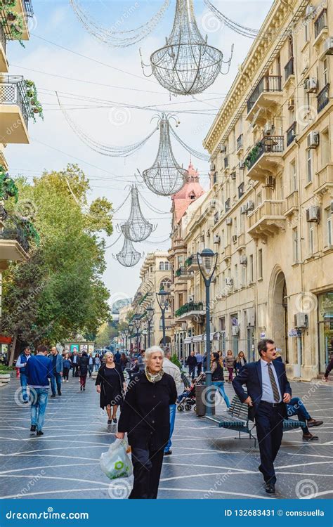 Baku, Azerbaijan - October 23, 2018: Nizami Street Editorial Photo ...