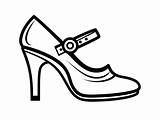 Simple High Heel Shoe Coloring Page  sketch template