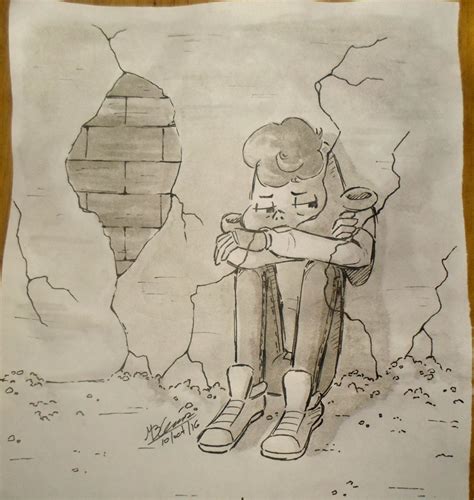 (INKTOBER 2016) Day 9: Broken person by Koizumi-Marichan on DeviantArt