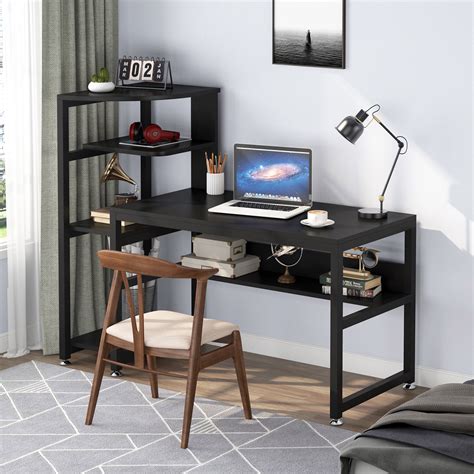Tribesigns Computer Desk with 4 Tiers Shelves and Hutch, Modern 58 Inch Home Office Desks ...