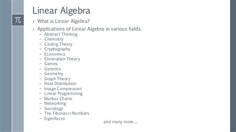 Applications of linear algebra