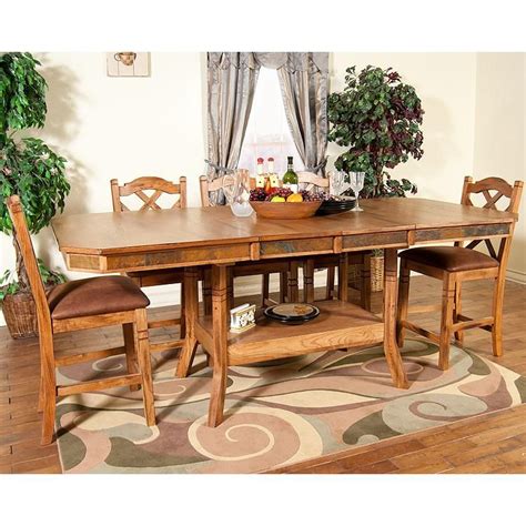 Rustic Oak & Slate Collection - Rustic OakAdjustable Table w/Butterfly Leaf - 1151RO | Dining ...