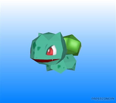 Pokemon Gen 1 - Pokemon Chibi 001 - Bulbasaur Low Poly (Chibi) | Paperzone VN