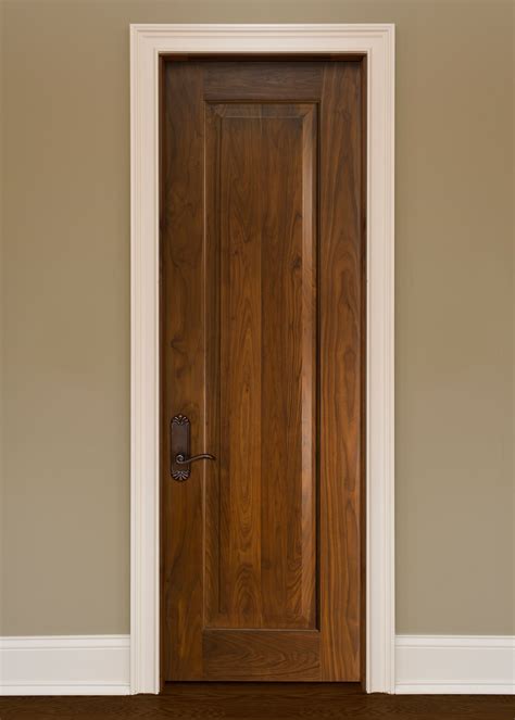 Interior Door Custom - Single - Solid Wood with Natural Walnut Finish, Classic, Model DBI-1000A ...