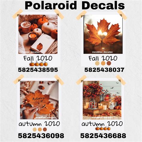 Roblox Decals | Fall decal, Halloween decals, Code wallpaper