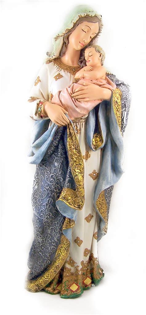 Buy Religious 23 Inch Blessed Virgin Mary Madonna and Infant Jesus Christ Child Church Figure ...