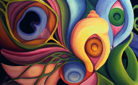 Biomorphic Shapes 1977 Painting by Nancy Griswold