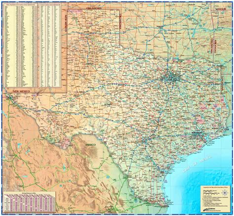 Texas Illustrated State Wall Map by Compart - The Map Shop